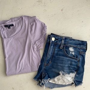 [ GAP Lavender Lilac Purple Short Sleeve T-Shirt ]